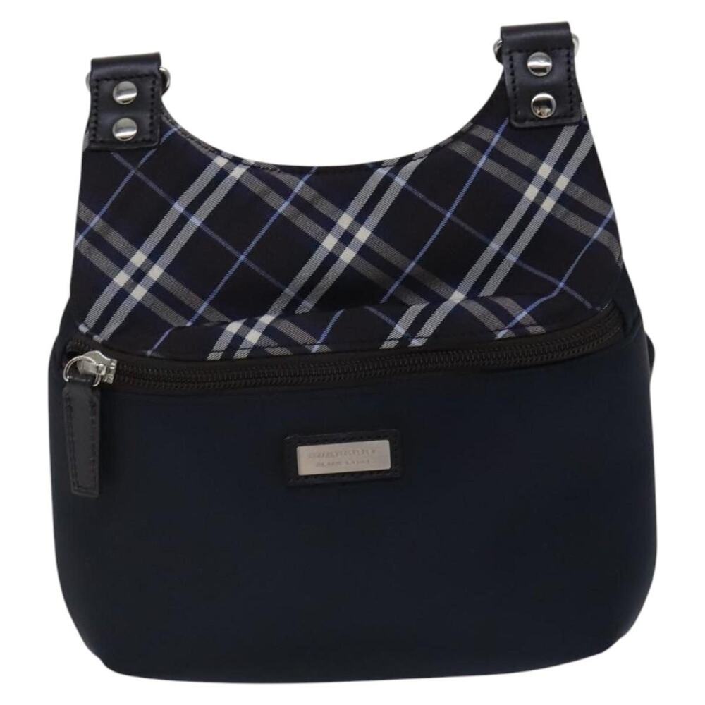 Burberry Nylon Black Label Shoulder Bag Navy